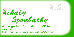 mihaly szombathy business card